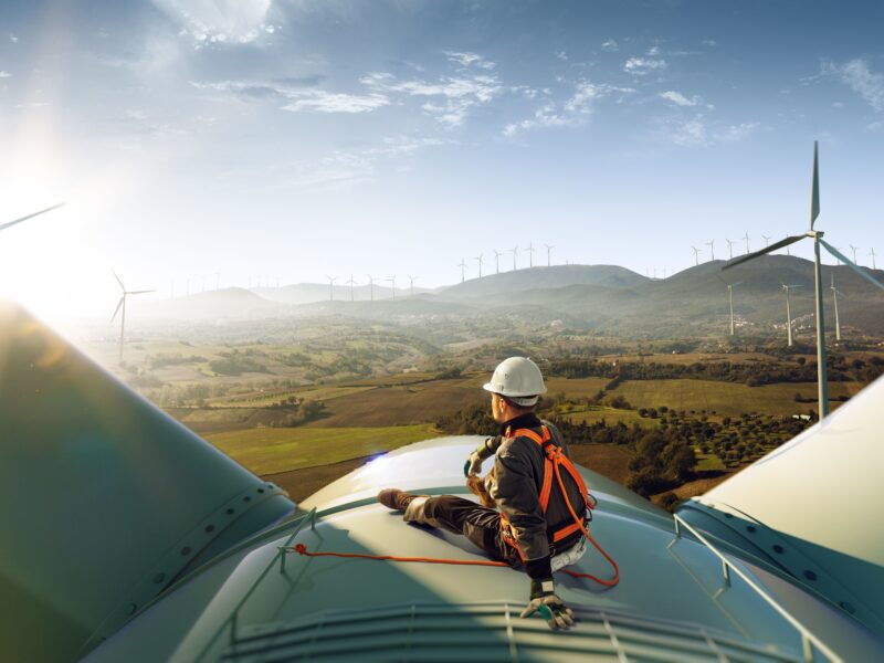 Обои Wind Farm, Wind Turbines, Green Energy на рабочий стол.